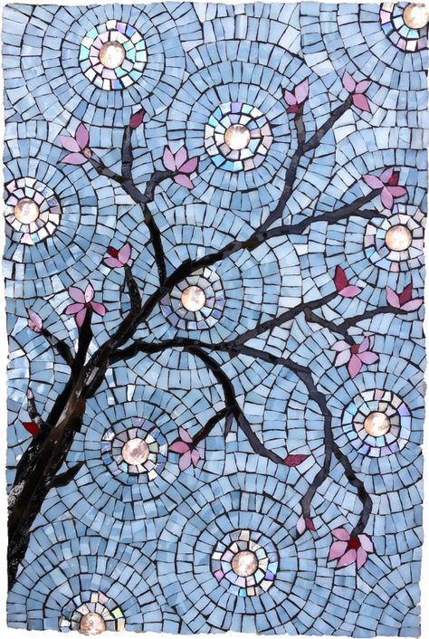 Cherry Blossom Mosaic by Dyanne Williams Mosaics Tree Mosaic, Mosaic Painting, Mosaic Stained, Mosaic Madness, Mosaic Tile Art, Mosaic Murals, Art Mosaic, Glass Mosaic Art, Mosaic Flowers