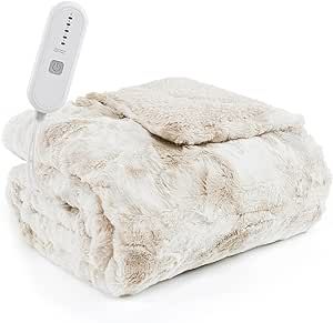 Longering Heated Blanket Throw Electric Blanket: 50"x60" Heating Blanket with 5 Fast Heating Levels 4 Hours Auto Off - Super Cozy Soft Faux Fur Sherpa Heated Blankets for Bed - ETL Certified（Ivory） Heated Blankets, Electric Throw Blanket, Heating Blanket, Heated Throw, Electric Blanket, Heated Blanket, Electric Blankets, Chunky Knit Blanket, Sofa Blanket