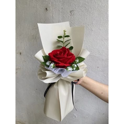 Single Bouquet, Single Flower Bouquet, Man Bouquet, Flower Shop Decor, Diy Bouquet Wrap, Valentine Bouquet, Luxury Flower Bouquets, Flower Bouquet Diy, Flower Box Gift