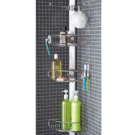 Stainless Steel Tension Pole Shower Caddy Easy Bathroom Organization, Shower Caddies, Simple Bathroom Decor, Bath Essentials, The Container Store, Best Bath, Simple Bathroom, Shower Caddy, Container Store