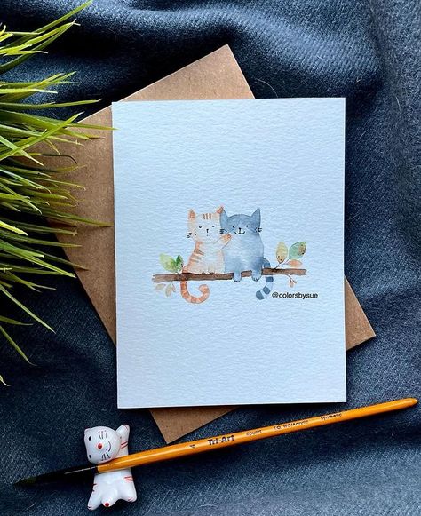 Witchuda Sue Miano (@colorsbysue) • Fotos e vídeos do Instagram Always By Your Side, Paint Cards, Doodles Zentangles, Alone Time, Watercolor Cat, Painted Boxes, Think Of Me, By Your Side, My Best Friend