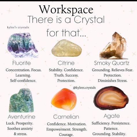 Belneus on Instagram: “Crystals for the work place — other than to throw at your co-workers 😈 Repost from @kylees.crystals #crystal #crystals #workplace…” How To Work With Crystals, Work Crystals, Understanding Crystals, How Crystals Work, Crystals To Wear, Best Crystals To Wear, Crystals To Wear Daily, Crystal Work, What Do Crystals Do