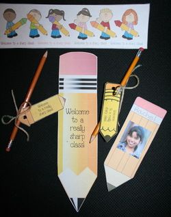 Student Welcome Gifts, September Ideas, Pencil Pack, School Bookmarks, Welcome To Kindergarten, Back To School Bulletin Boards, First Day Of School Activities, Classroom Freebies, School Pencils