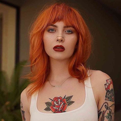 15 Trendiest Haircuts & Colors for Spring 2022 Short Copper Hair, Trendy Fall Hair Color, Cheveux Oranges, Hair Color Orange, Hair 2022, Chop Chop, Ginger Hair Color, Bangs With Medium Hair, Copper Hair Color