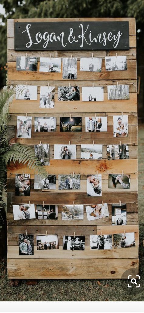 Unique Photo Display, Wedding Show Booth, Photo Display Ideas, Bridal Shower Pictures, Alfresco Wedding, Photowall Ideas, Intimate Wedding Ideas, Wedding Photo Display, Planning A Small Wedding