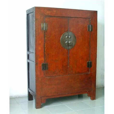 Western Interior Design, Antique Chinese Cabinet, Punk Decor, Western Interior, Armoire Cabinet, Chinese Cabinet, Lacquer Paint, Free Furniture, Asian Decor