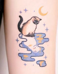 Space Kitty Tattoo, Cute Kitty Tattoo, Siamese Cats Drawing, Puppycat Tattoo, Silly Cat Tattoo, Siamese Tattoo, 2 Cats Tattoo, Siamese Cat Tattoo, Siamese Cat Drawing