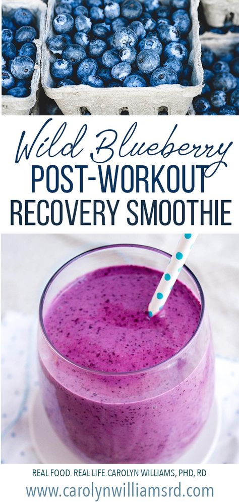 Need a new smoothie recipe? Then check out this Wild Blueberry Recovery Smoothie by @fANNEtasticfood. It was a HUGE hit at my house this week! And it checks all my boxes when it comes to a perfect smoothie – no added sugars, good source of protein (from natural sources, not a powder), and tastes really good!  Also, make sure to buy frozen “wild” blueberries if possible. I didn’t realize until a few months ago that there’s a HUGE difference between ordinary blueberries and wild blueberries... Workout Recovery Smoothie, Recovery Smoothie, Banana Smoothie Bowl, Perfect Smoothie, Post Workout Smoothie, Workout Recovery, Workout Smoothies, Blueberries Smoothie, Post Workout Recovery