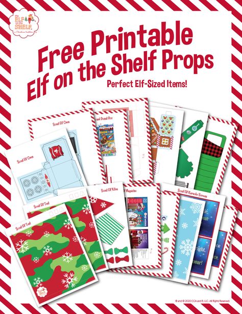 Natal, Free Printables For Elf On The Shelf, Elf Shelf Printable Free, Free Printable Elf Props, Elf Props Printable, Elf On The Shelf Ideas Easy Free Printable, The Elf Is Back Ideas, Diy Elf Props, Elf On The Shelf Makeover