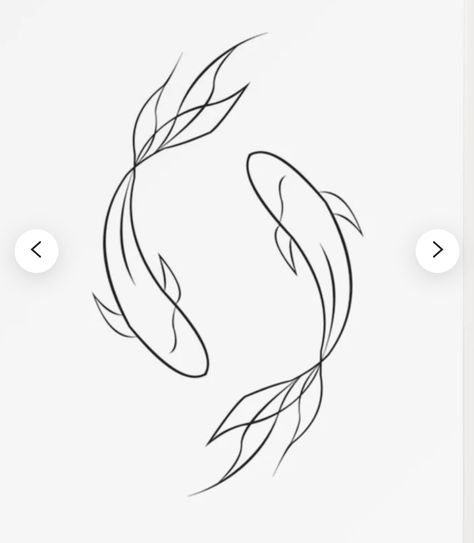 Simple Coi Fish Tattoos, Pisces Art Drawing Simple, Pisces Line Tattoo, Pisces Line Art, Simple Koi Tattoo, Simple Line Tattoo Designs, Koi Fish Line Art Simple, Koy Fish Tattoos Small Simple, Koi Fish Line Art Tattoo