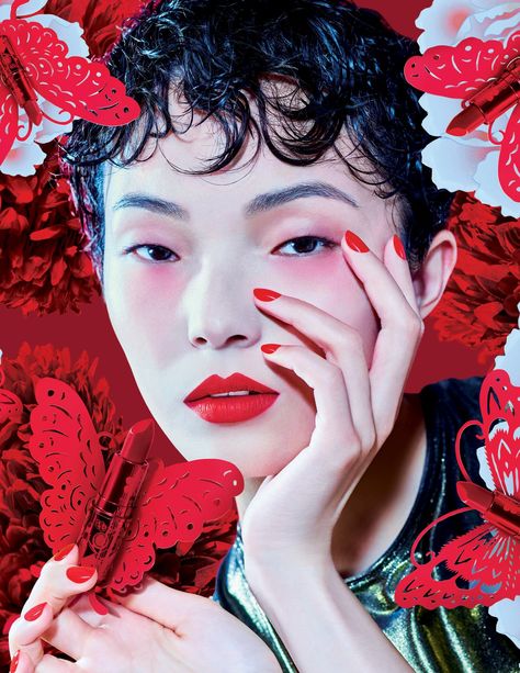 Lunar New Year Makeup, Lady Danger, Best Red Lipstick, Ultra Beauty, New Year's Makeup, Butterfly Makeup, Liu Wen, Hollywood Studio, Makeup News