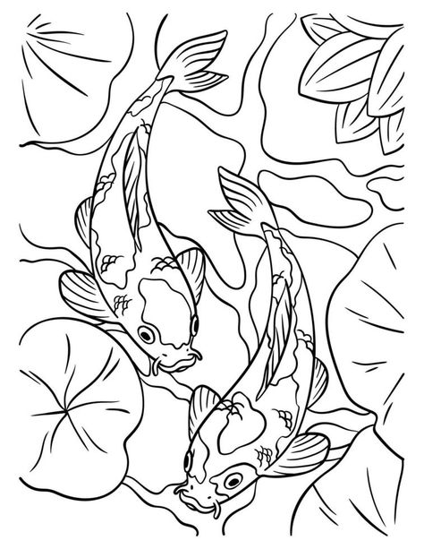 Koi Fish Colors, Free Thanksgiving Coloring Pages, Fish Outline, Coloring Pictures For Kids, Fish Coloring, Fish Coloring Page, Cool Fish, Thanksgiving Coloring Pages, Adult Colouring Pages