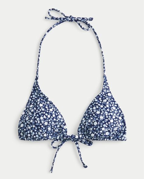 Women's Embroidered Multi-Way Triangle Bikini Top | Women's Swimwear | HollisterCo.com Hollister Clothes, Teen Clothing, Birthday Wishlist, Women's Swimwear, Clothing For Women, Outfits For Teens, Halter Top, Womens Swimwear, Hollister