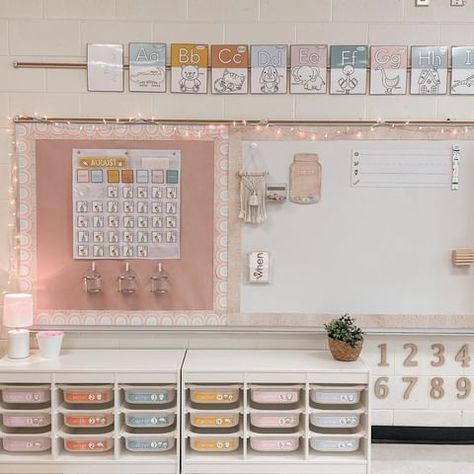 Elementary White Board Set Up, Diy Teacher Decor Classroom Ideas, White Shiplap Bulletin Board Classroom, Teacher Desk Bulletin Board, Teacher Board Ideas, Teacher Room Decorations, Teacher Bulletin Board Ideas, Bulletin Board Ideas For Teachers, Groovy Classroom