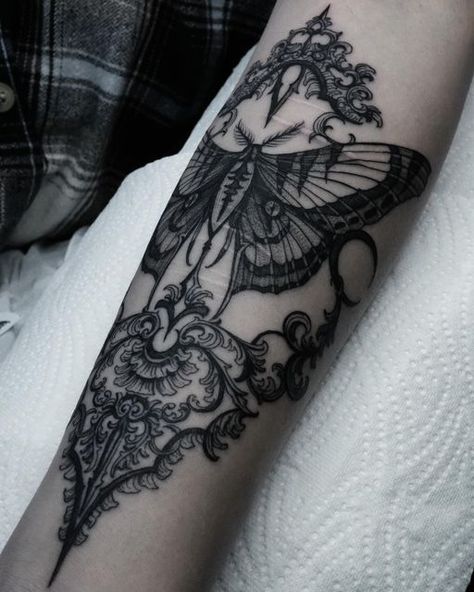 Lydia Sharon Hughes Grespi on Instagram Flower Goth Tattoo, Whimsical Garden Tattoo Sleeve, Gothic Flower Tattoo Design, Dark Tattoo Sleeves For Women, Dark Cottagecore Tattoo Ideas, Soft Goth Tattoo, Gothic Arm Tattoos For Women, Leg Sleeve Women Tattoo, Baroque Tattoos