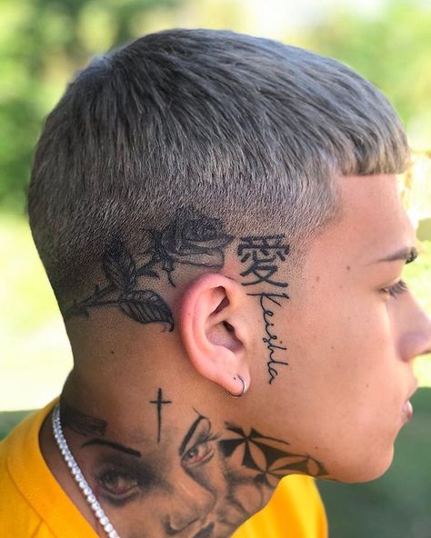 BRYAN SCOTT on Instagram: “💛” Hair Tattoo Designs, Scalp Tattoo, Fade Haircut Styles, Low Fade Haircut, Crop Haircut, Men Hair Color, Faded Hair, Men Haircut Styles, Face Tattoos