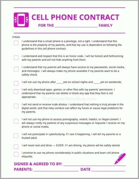 Teen Phone Contract Free Printable, First Phone Contract, Phone Contract For Kids, Cell Phone Contract For Kids, Kids Cell Phone Contract, Teen Cell Phone Contract, Kid Contracts, Cell Phone Contract, Kids Cell Phone