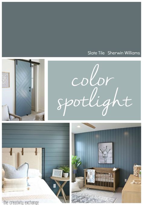 Accent Paint Colors, Color Spotlight, Sherwin Williams Colors, Tile Color, Chalk Painting, Slate Tile, Design Seeds, Interior Paint Colors, Bedroom Paint