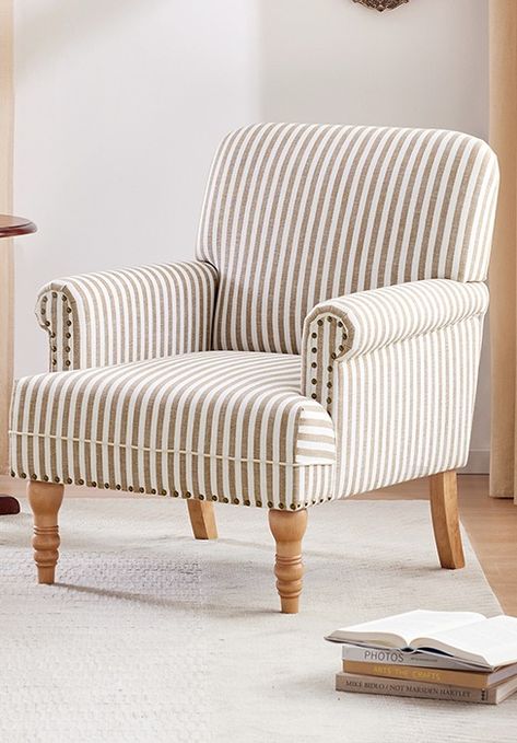 Amazon.com: HUIMO Linen Fabric Accent Chair, Mid-Century Modern Armchair with Solid Wood Legs, Single Sofa Chair,Upholstered Reading Club Chair for Bedroom/Reception/Lounge/Living Room (2, Light Grey Stripe) : Home & Kitchen Club Chairs Living Room, Striped Armchair, Farmhouse Accent Chair, Bedroom Reading Chair, Lounge Living Room, Chair For Bedroom, Striped Chair, Mid Century Modern Armchair, Feature Chair