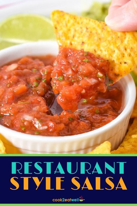 Salsa No Cilantro, Salsa Recipe No Cilantro, Southwestern Salad Recipes, Restaurant Style Salsa Recipe, Southwestern Recipes, Restaurant Style Salsa, Homemade Salsa Recipe, Hot Appetizers, Canned Tomatoes