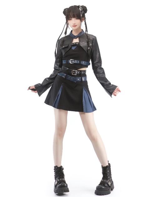 Size 			S 			M 			L 		 		 			Shoulders 			39 			40 			41 		 		 			Sleeve Length 			60 			61.5 			63 		 		 			Full Length 			29 			30.5 			32 		 		 			Bust 			88 			92 			96 Casual Futuristic Outfit, Off The Shoulder Jacket Reference, Cyberpunk Winter Outfit, Cyberpunk Fantasy Outfit, Black Cyberpunk Outfit, Cyberpunk Female Outfit, Anime Combat Outfits Female, Leather Jacket Drawing Reference, Cyberpunk Clothing Female