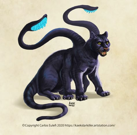 ArtStation - Happy Displacer Beast Displacer Beast Art, Displacer Beast Tattoo, Displacer Beast Kitten, Displacer Kitten, Dnd Fiend, Displacer Beast, Alien Cat, Beast Creature, Dnd Monsters