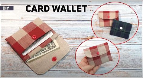 Card Wallet Diy, Card Wallet Tutorial, Tendersmile Handmade, Card Wallet Pattern, Card Holder Diy, Credit Card Pouch, Wallet Sewing Pattern, Sew Wallet, Cardholder Wallet