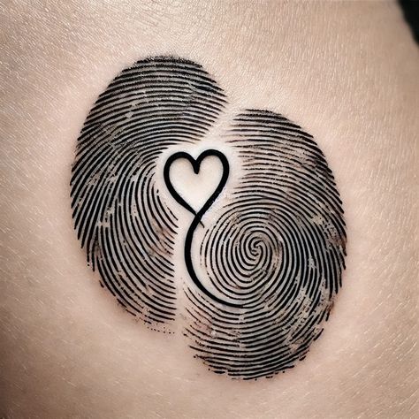 Thumb Print Heart Tattoo Couple, Thumb Print Tattoos Ideas Heart, Finger Print Tattoo Memorial, Thumb Print Heart Tattoo, Thumbprint Heart Tattoo, Finger Print Tattoo Ideas, Thumb Print Tattoo Ideas, Finger Print Tattoo, Thumbprint Tattoo