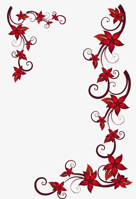 Corner Flower Design, Vines Png, Flower Bouquet Png, Vine Drawing, Gold Design Background, Clipart Flowers, Flowers Vines, Colorful Borders Design, Red Vines