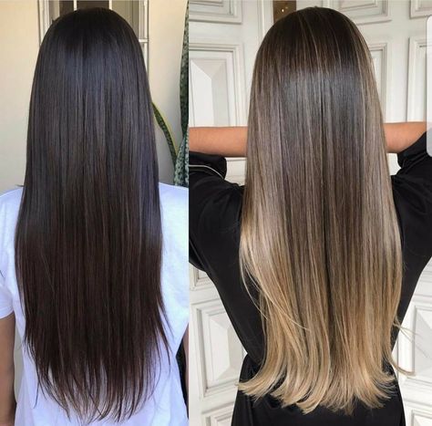 Lighter Hair, Hair Romance, Brunette Balayage Hair, Brown Hair Balayage, Blonde Hair With Highlights, Remy Human Hair Extensions, Balayage Brunette, Brown Blonde Hair, Long Straight Hair