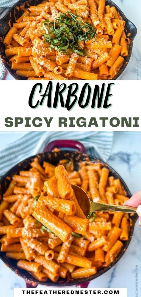 Creamy Spicy Spaghetti, Spicy Pasta With Chicken, Homemade Spicy Vodka Sauce, Spicy Ravioli Recipe, Spicy Rigatoni Pasta With Chicken, Spicy Vodka Sauce Pasta, Spicy Red Pasta, Spicy Pasta Bake, Rigatoni Marinara Pasta