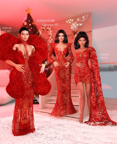 REPOST ( CHRISTMAS SET) | Patreon Blender Fashion, Christmas Cocktail Dress, Christmas Cocktail Dresses, Matching Christmas Outfits, Pelo Sims, Sims 4 Game Mods, Sims 4 Expansions, Christmas Cocktail, Sims 4 Gameplay