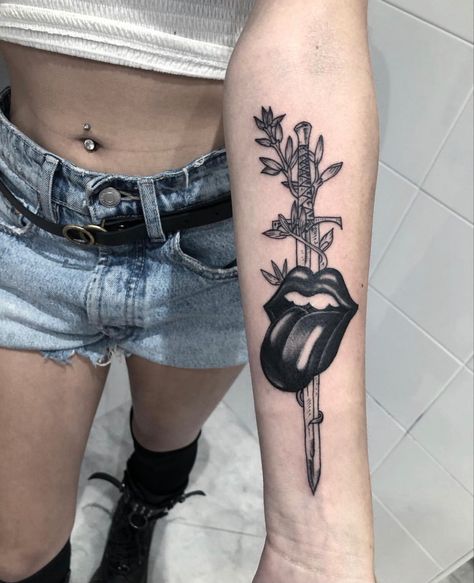 Glam Rock Tattoo, Rockstar Tattoo Ideas, Rock N Roll Tattoo Ideas, Rock Tattoo Designs, Tattoo Rock N Roll, Classic Rock Tattoos, Rock Band Tattoos, Rock And Roll Tattoo, Rock N Roll Tattoo