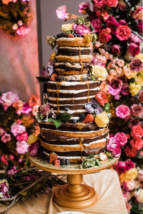 Simple Weddings, Mad Hatter Wedding, Sand Cake, Bhldn Wedding, Color Festival, Bhldn Weddings, Lake Wedding, Colorful Cakes, Breakfast Cake