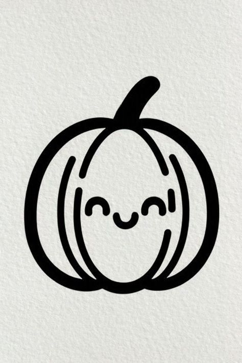 Easy Cute Pumpkin Drawing Mini Pumpkin Drawing, Simple Pumpkin Drawing, Pumkin Doodles Cute, Small Pumpkin Tattoo Outline, Pumpkin Line Drawing, Pumkin Drawing Cartoon Easy, Pumpkin Drawing, Cute Pumpkin, Thanksgiving Cards