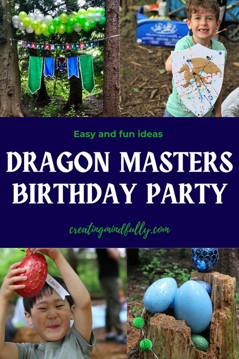 Knight Birthday Party Activities, Dragon Birthday Activities, Dragon Themed First Birthday Party, Dragon Bday Party Ideas, Imagination Birthday Party, Dragon Birthday Games, Dragon Birthday Party Games, Knight Party Games, Dragon Birthday Party Food