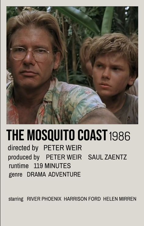 River Phoenix Movies, River Phoenix Aesthetic, The Mosquito Coast, Phoenix Aesthetic, Mosquito Coast, Movie Recs, Cinema Quotes, Movie And Series, Movie To Watch List