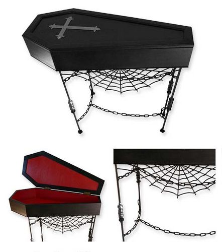 Coffin Buffet Table Coffin Table, Goth Houses, Goth Things, Gothic Furniture, Dark Home Decor, Goth Home, Goth Home Decor, Dark Home, Goth Decor