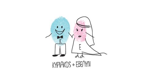 Fun Wedding couple based on their Thumb prints. _KYRIAKOS & EVELYN by Sophia Georgopoulou, via Behance Thumb Print Art, Fingerprint Logo, Fingerprint Art, Thumb Print, Wedding Concept, Thumb Prints, Couple Art, Fun Wedding, Wedding Couples