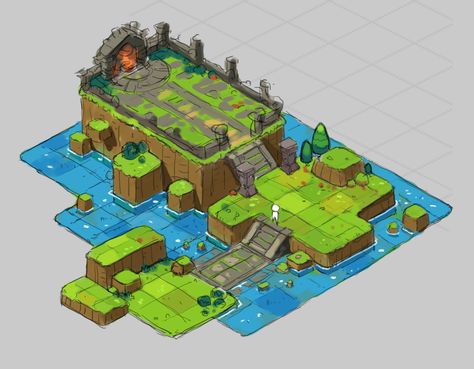 Post Apocalyptic Games, Game Art Environment, Isometric Map, Pixel Art Landscape, World Map Design, Isometric Art, Isometric Design, Pixel Art Games, Isometric Illustration