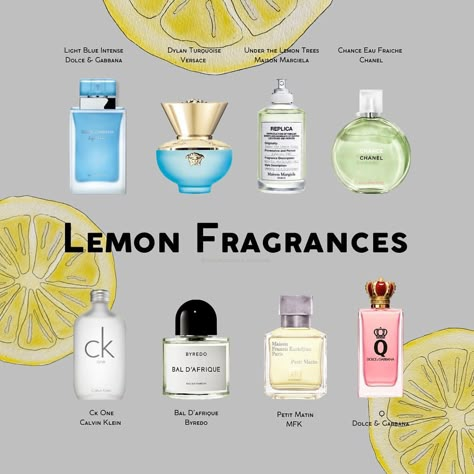 Some of the best Summer Fragrances in 2023 with strong notes of Lemon and Citrus. #lemonscent #fragrance #freshfragrances #summertime #summerfragrances #vection #sea Lemon Scented Perfume, Best Citrus Perfume For Women, Summer Perfumes For Women 2023, How To Smell Like Lemons, Citrus Perfume For Women, Fresh Perfumes For Women, Summer Fragrance For Women, Lemon Perfume, Light Blue Eau Intense