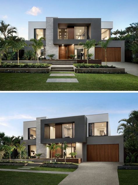 15 Extravagant Dream Houses That Are Worth Seeing Small Modern House Exterior, Rumah Moden, Hiasan Dalaman Rumah, Home Designs Exterior, Pelan Rumah, Eksterior Modern, Australia House, Small Modern Home, Latest House Designs