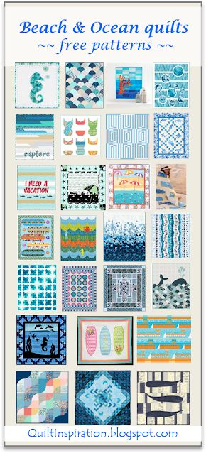 Beach Quilt Blocks Free Pattern, Beach Themed Quilts Pattern Free, Beach Theme Quilt Patterns, Ocean Inspired Quilts, Surfboard Quilt Pattern, Chemo Quilt Pattern, Sea Quilt Patterns, Ocean Waves Quilt Pattern Free, Ocean Theme Quilts Patterns