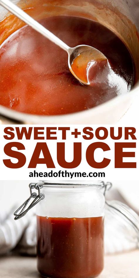 Homemade Sweet And Sour Sauce Recipe, Sweet And Sour Sauce Recipe, Homemade Sweet And Sour Sauce, Sweet N Sour Sauce Recipe, Sweet And Sour Sauces, Savory Meals, Asian Sauce, Resep Diet, Sweet And Sour Sauce