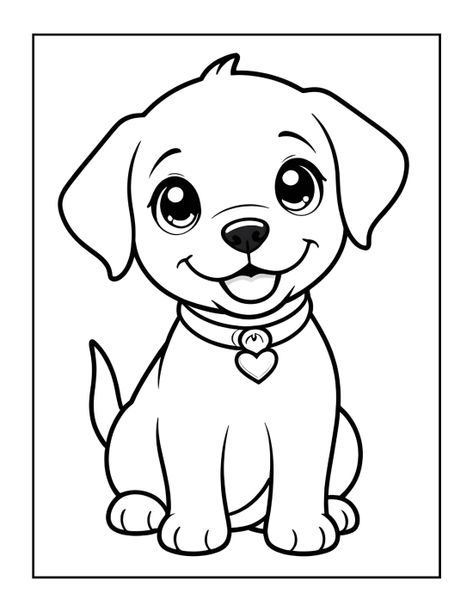 Printable Dog Coloring Pages, Dog Clipart Black And White, Puppy Coloring Pages Free Printable, Dog Outline Drawing, Animal Coloring Pages Free Printable, Cute Dog Coloring Pages, Inkleur Prente, Dog Printable, Animal Outline