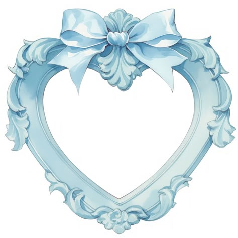 Elegant heart-shaped blue frame | free image by rawpixel.com / Tanasiri Heart Shaped Picture Frame, Vintage Blue Paint, Blue Heart Png, Blue Frame Png, Heart Frame Png, Mask Overlay, Wedding Png, Color Mask, Pfps And Banners