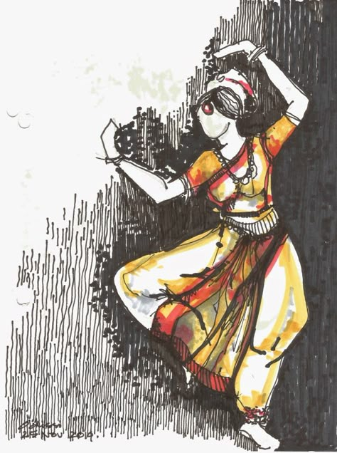 Dance Art Drawing, Dancing Drawings, Indian Classical Dance, Dance Paintings, Classical Dance, Indian Dance, Indian Folk Art, Indian Paintings, Urban Sketchers