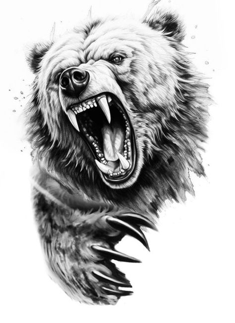 Tattoo Ideas For Men Bear Protector Tattoo, Grizzly Bear Chest Tattoo, Grizzly Bear Tattoos For Men Back, Bear Bicep Tattoo, Bear Chest Tattoo Men, Polar Bear Tattoo Men, Brown Bear Tattoo For Women, Bear Cover Up Tattoo, Native Bear Tattoo