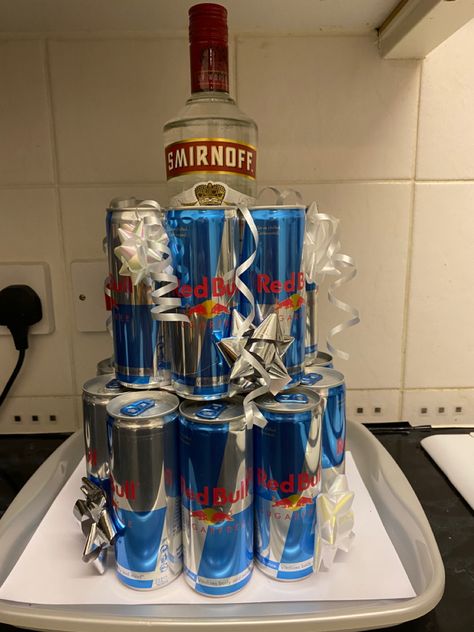 Red Bull Cake, Vodka Red Bull, Bull Cake, Vodka Red, Vodka Gifts, Red Bull, Vodka, Party Ideas, Cake