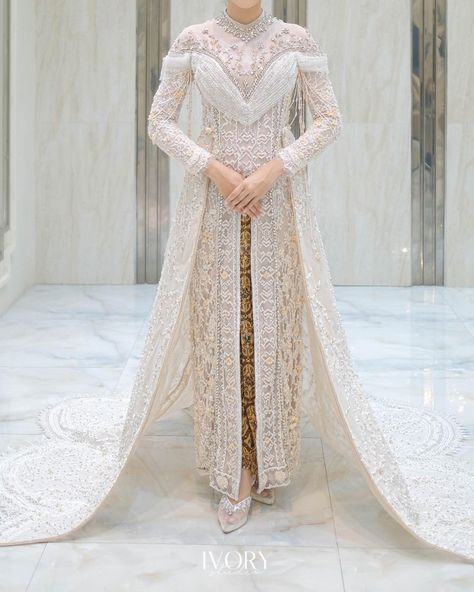 Akad Dres, Gaun Resepsi Hijab, Dress Pengantin Hijab, Kebaya Wedding Hijab, Kebaya Nikah Modern, Akad Nikah Dress, Hijab Wedding Gown, Wedding Gown Hijab, Akad Dress